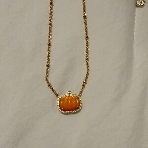 Kendra Scott Gold-tone Necklace with Orange Pumpkin Pendant